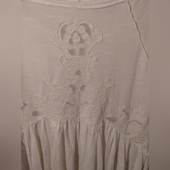 free people flowing long sleeved white cotton top - Picture 5 of 7